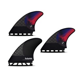 Futures Machado Pivot Blackstix Thruster Surfboard Fins - Black Swirl