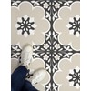 FloorPops 12-in by 12-in Black Daphne Vinyl Peel & Stick