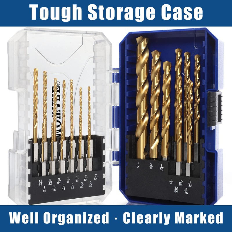 COMOWARE Impact Drill Bit Set - 21 Pcs Hex Drill
