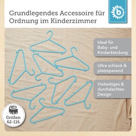 Bieco Children's Coat Hangers, Plain Colours, Packs of 8/16/32