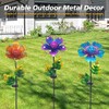 Adeco Flower Solar Lights Outdoor Garden Decor 35 inch Metal