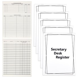 5 Pieces Checkbook Transaction Register 6.4 * 8.25inch Secretary Deskbook Check Register Check Desk Registers Executive Business Deskbook for Office