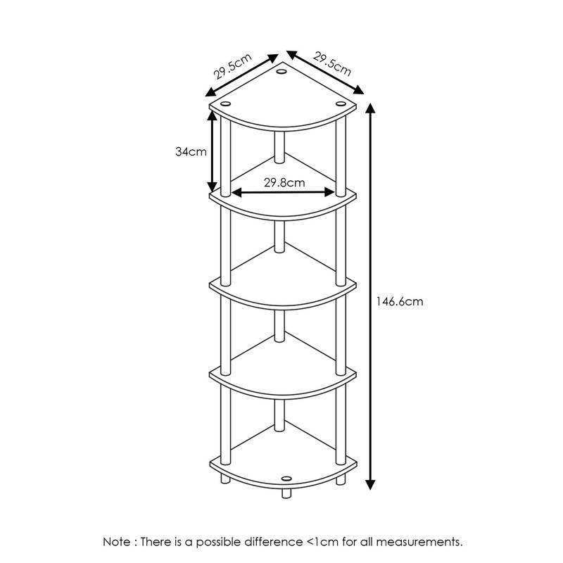 Furinno Furinno Turn-N-Tube 5 Tier Corner Display Rack Multipurpose Shelving