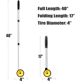 Zozen Measuring Wheel in Feet and Inches, Scalable Length 40in, 4-inch Measure Wheel, Walking Measurement Up To 10,000Ft / Mechanical/One Key to Reset, Include Carrying Bag.