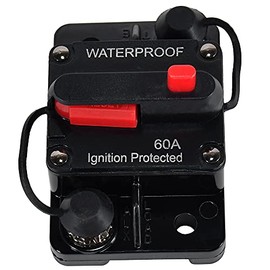 Oyviny 60 Amp Circuit Breaker for Overload Protection 12-48V DC, Waterproof Surface Mount Marine Breaker
