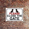Shawprint PLEASE CLOSE THE GATE METAL SIGN DOG THEME (Red/Black/White,