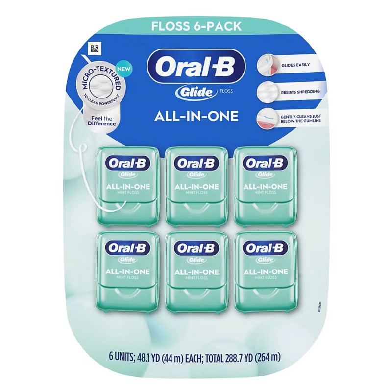 Oral-B Glide All-In-One Mint Flavor Dental Floss, 44 m., 6