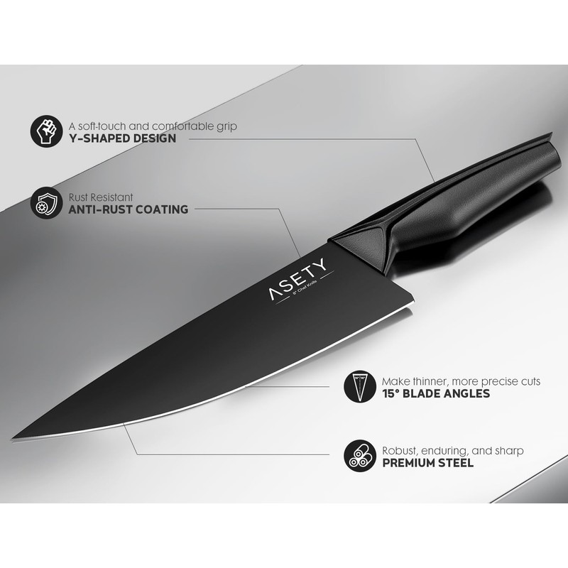 Kitchen Knife Sets with Block -15 PCS Knife Set with