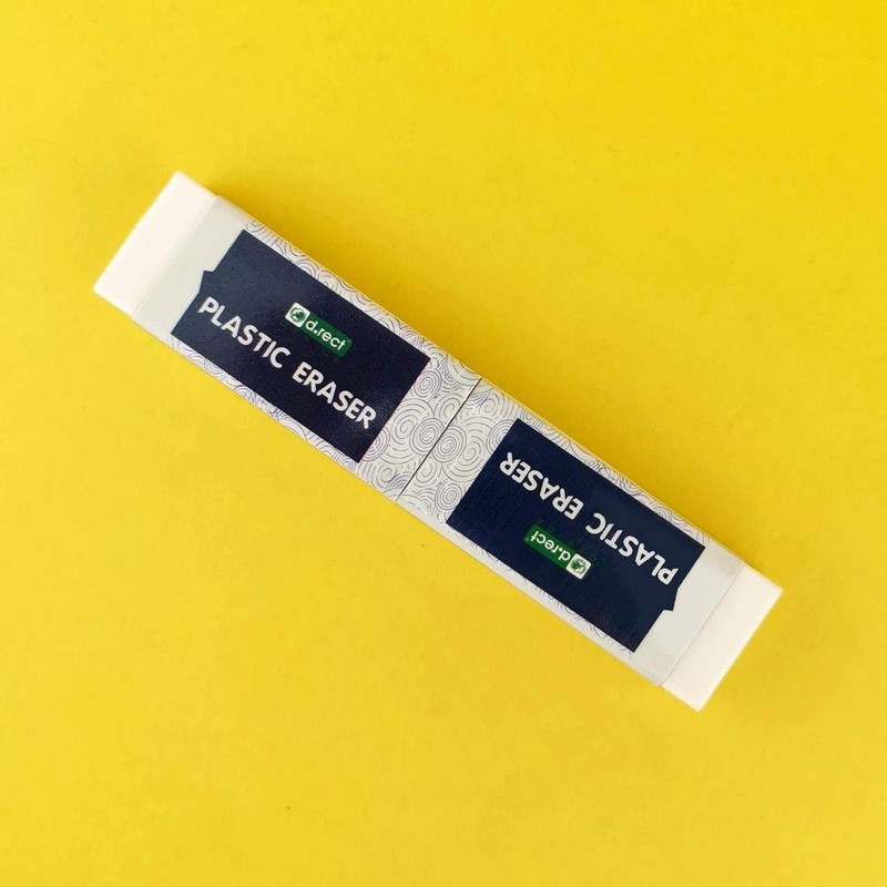 D.RECT Hi-Polymer Plastic Eraser Large x 20 White 56 x