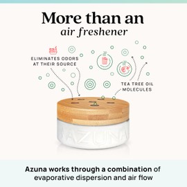Azuna Air Freshener & Odor Eliminator for Strong Odor | 2 Room Kit Includes (2) 8 oz. Empty Luxe Glass Jars & 12 oz | Refill with Tea Tree Essential Oil Gel | Amalfi Breeze | Last 60-90 Days