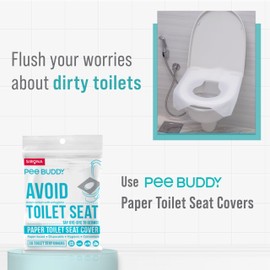 PeeBuddy Disposable Paper Toilet Seat Covers (Pack Of 80) | No Direct Contact with Unhygienic Seats| Easy To Dispose| Nature Friendly| Must Have For Women