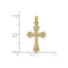 Jewelry Affairs 14K Real Yellow Gold Engraved Cross Charm Pendant