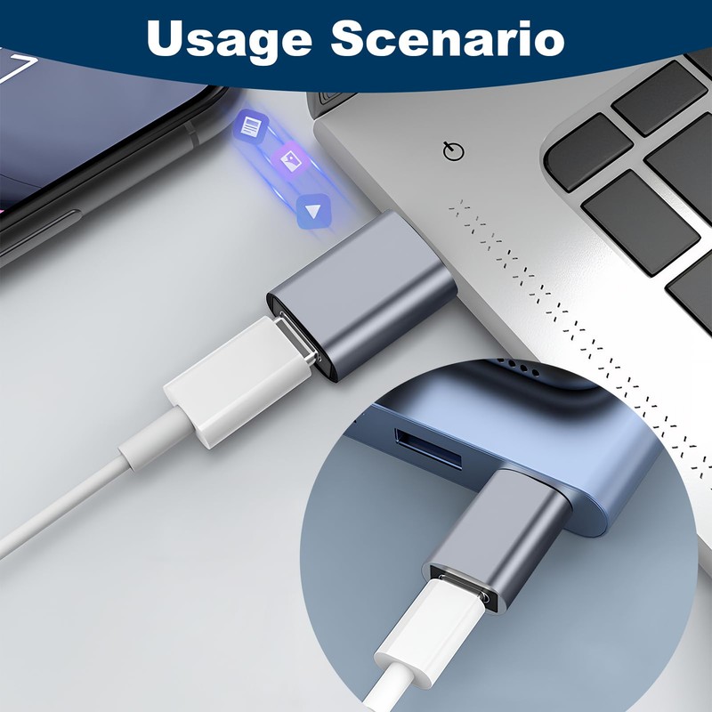 Quwem 3pcs USB C to USB Adapter, Type C Thunderbolt