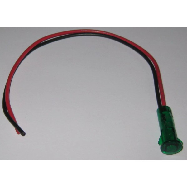 Solico 2V DC Panel Mount Green LED Indicator w/ Wires