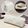 1 White Corduroy Pencil Case, Retro Pencil Case Made of