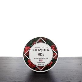West Coast Shaving Rose Scented Shaving Soap, Tallow Based, Skin Nourishing Butters and Oils, 4 oz.