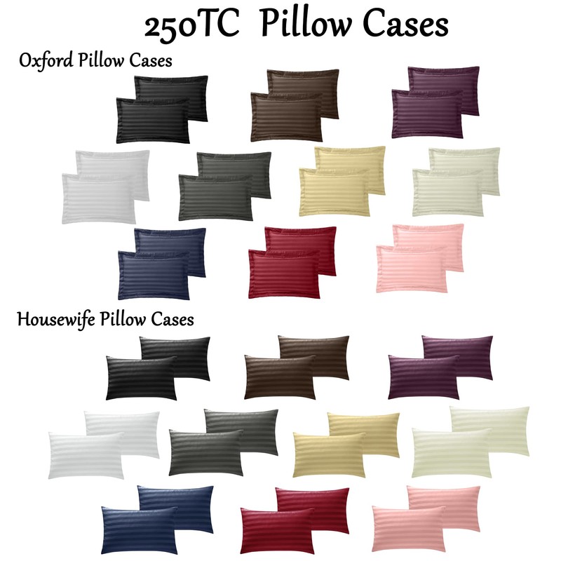 ED Luxury 250 Thread Count 100% Cotton Sateen Stripe Duvet