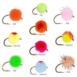 24 Producing Egg Dry Fly Fishing Lure Assortment | Trout, Steelhead, Salmon Fly Fishing Flies