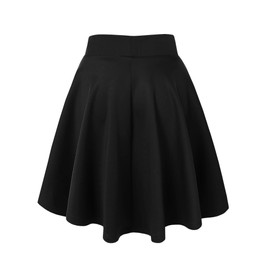 MBJ WB829 Womens Basic Versatile Stretchy Flared Casual Midi Skater Skirt XXL Black
