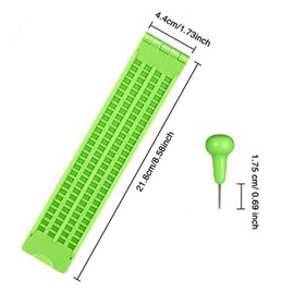 AIXXCUVQ Convenient Portable Braille Writer For Practice Anywhere Made Of Plastic Materials ABS Portable Braille Typewriter, green