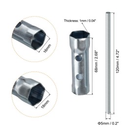 TA-VIGOR 3Pcs Spark Plug Socket Wrench Set, Double-Ended Spanner with T-Handle Bars Carbon Steel Ignition Tool Kit for Auto Motorcycle Tiller (16/18mm, 8/10mm, 10/12mm)