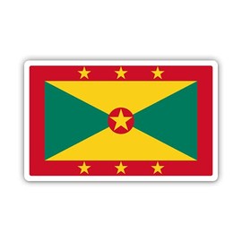 Squiddy Grenada Flag Country Pride - Vinyl Sticker Decal for Phone, Laptop, Water Bottle (3" Wide)