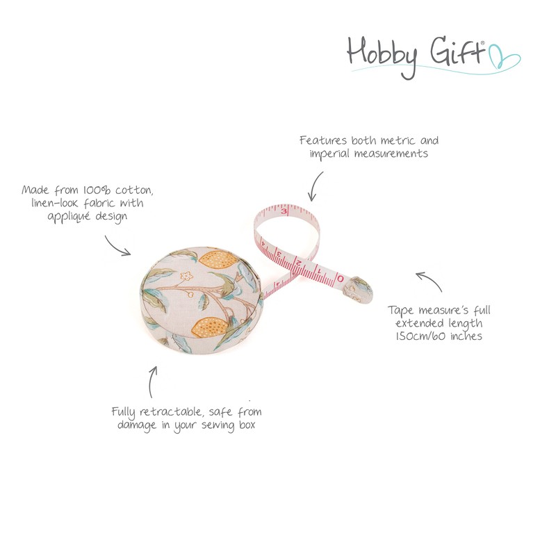 Hobby Gift Tape Measure - Retractable Fabric Covered Sewing Tape