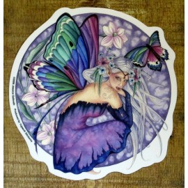 Yujean Stickers New Fairy Wings Sticker Car Window Decor Flower Butterfly Purple Die Cut Decal