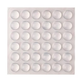 MILEQEE Door Bumpers Clear, Sheet of 36, Door Bumper Dots, Small Soft Adhesive Pads for Cabinet, Corner, Door Stopper Wall Protector, Round Thin Sound Dampening