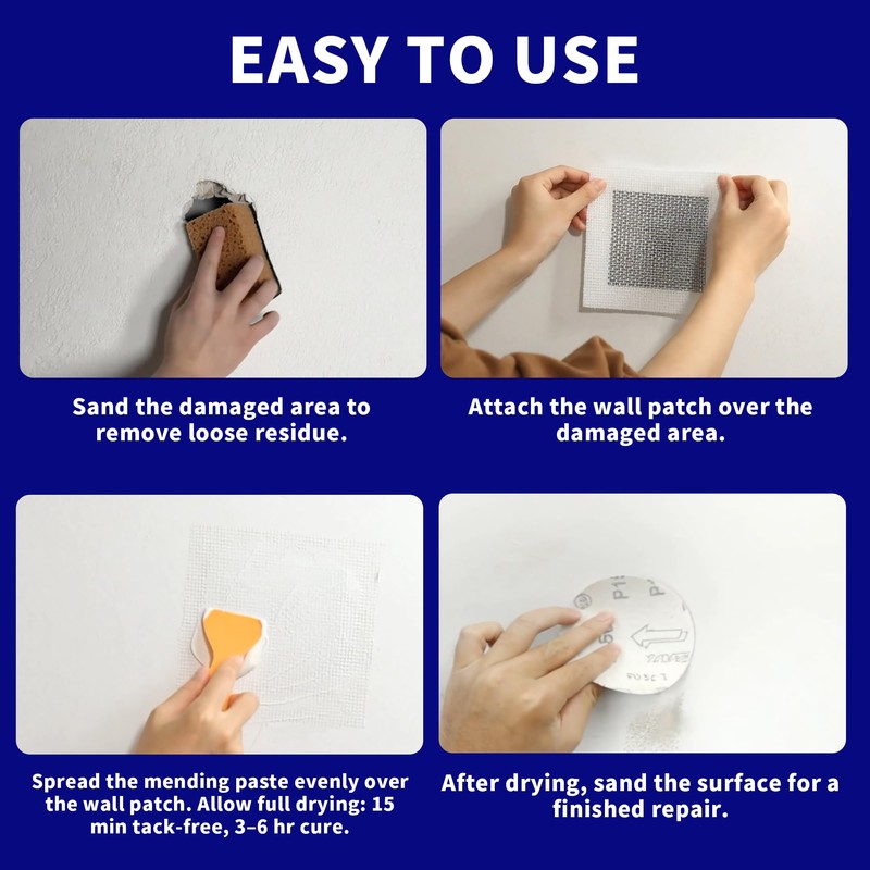 Breliter Drywall Repair Patch Kit, 13 Pcs Self-Adhesive Aluminum Wall