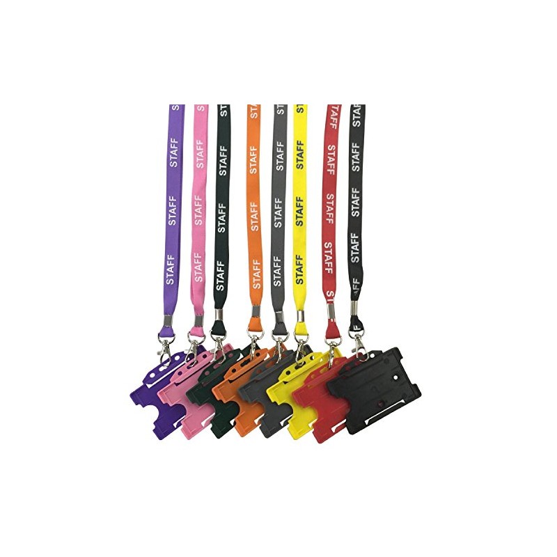 Customcard ltd® Blue Staff Lanyard Metal Clip with Blue ID