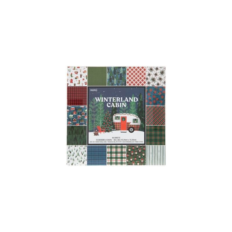 Christmas Winter Wonderland Cabin Paper Stack Pack - 6 x