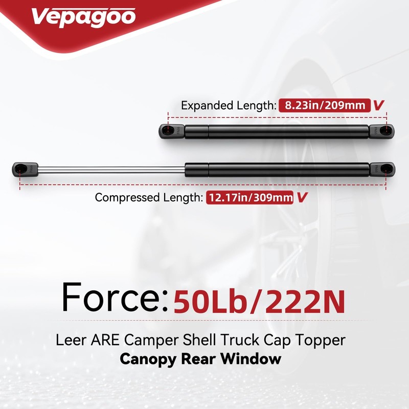 Vepagoo C16-12104 12 inch 50Lb/222N Gas Shocks Struts Spring for