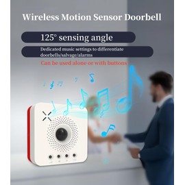 Lancoon Wireless Doorbell Professional Mini Doorbell Elderly Help Call Loud 4 Volume Levels Door Chimes & LED Flash for Home Apartment Classroom Businesse