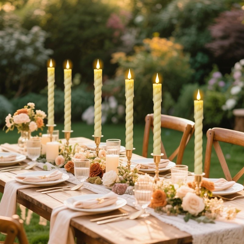Wondise Flameless Taper Candles with Remote Timer, Ivory Battery Operated