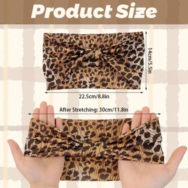 BLMHTWO 4PCS Cheetah Headband, Wide Thick Leopard Headband