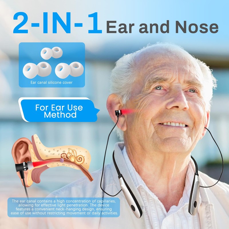 650nm Red Light Therapy Device for Nose & Ear -