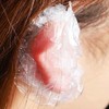 100 dyed ear plugs, 6 beauty salon ear caps