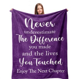 Linxher Farewell Gifts, Graduation Gifts, Coworker/Boss Leaving Job Gifts, Thank You Gifts for Women, Teacher/Employee Appreciation Gift, Retirement Gift, Inspirational Goodbye Gifts Blanket 60” x 50”