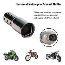 DgNeLai Motorcycle DB Killer 51mm Universal Exhaust Muffler Silencer Baffle Removable Noise Eliminator