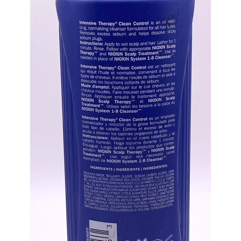 Nioxin Intensive Therapy Clean Control Cleanse Cleanser For Oil Control