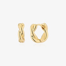 Gold&Deer 14K Goldfield Volume Twist One-Touch Earrings White Gold / 골드앤디어 14K 골드필드 볼륨 트위스트 원터치 귀걸이 화이트골드