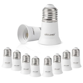 DiCUNO E26 3CM/1.2 Inch Socket Extender, E26 Lamp Bulb Socket Extension, Lamp Holder Adapter, 10-Pack