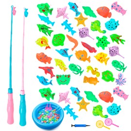 Fishing Toy, Pack of 50 Bath Toys, Water Toy Children, Magnetic Fishing Game, Bath Toy for Children, Outdoor Games, Educational Game Gift
