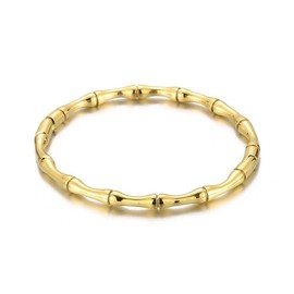 BSLVWG 18K Gold Plated Love Friendship Bracelet Bangle Cuff Classic Bamboo Joint Bracelet Gifts for Mother's Day Valentine's Day Wedding Couples and Birthdays (Gold)