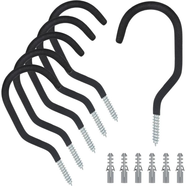 BRANDED Bike Hooks for Garage Wall 6Pack Heavy Duty Bicycle
