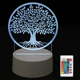 Heysliy Night Light, The Tree of Life Table Lamp with Colour Changing/Remote Control/Dimmable/Touch Button, Jesus Healing Spiritual Good Luck Gifts for Women