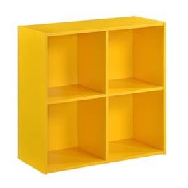 KB Designs - Yellow 4 Cube Storage Organizer Book Shelf, Toy Storage Organizer for Nursery, Kids Room, Playroom and Bedroom