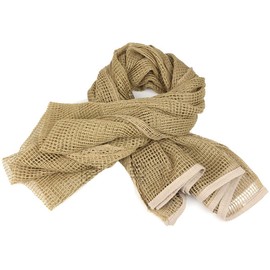 KINGREE 75"x35"Tactical Neck Scarves Woodland Camo Scarf Desert Shemagh for Outdoor Sports (Khaki)