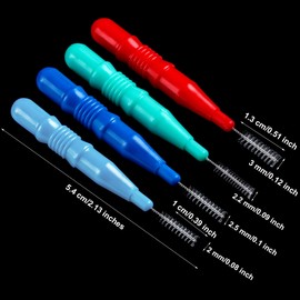 BBTO 100 Pcs Braces Dental Brush Flosser for Cleaner Interdental Brush Toothpick Dental Tooth Flossing Head Oral Dental Toothpick Cleaners Cleaning Tool (Red, Blue, Green, Light Blue)